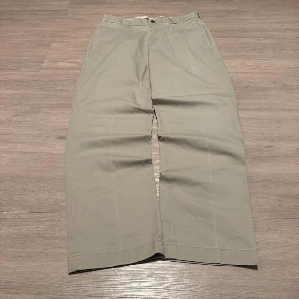 32x30 Beige Chino Pleated Straight Wide Leg Pants Y2K
